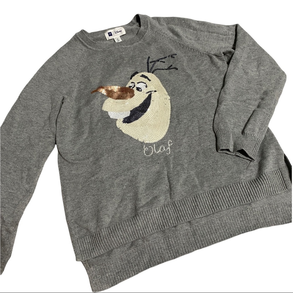 Gap | Disney | Frozen-Olaf | Sequined Gray Sweater
